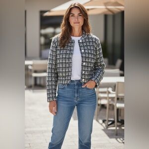 Mango woman’s tweed bomber jacket
